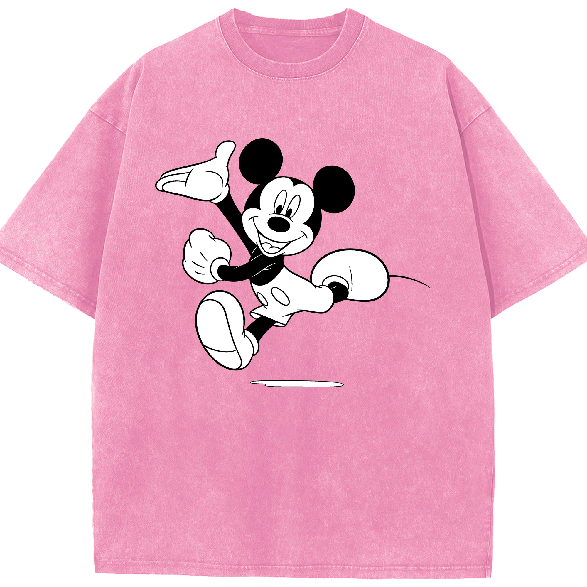 （画像用） ミッキーマウス Mickey Mouse 綿100% ヴィンテージ風 半袖Tシャツ（フロントプリント）